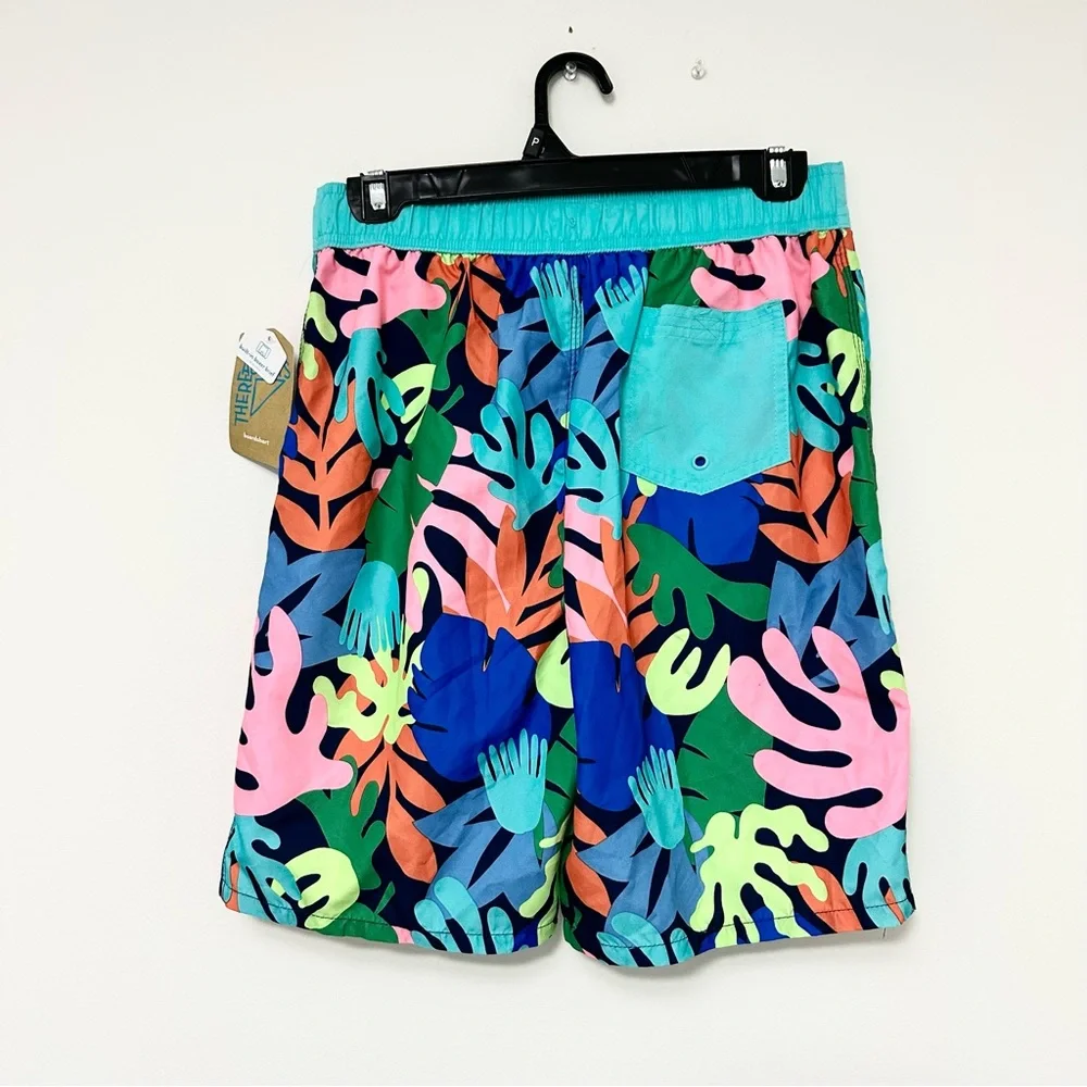 NEW Teen Tween Boys' Tropical Leaf Print Swim Trunks Board Shorts NWT Boys 14/16